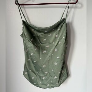 NWT Aritzia Cowlneck Top with floral detailing